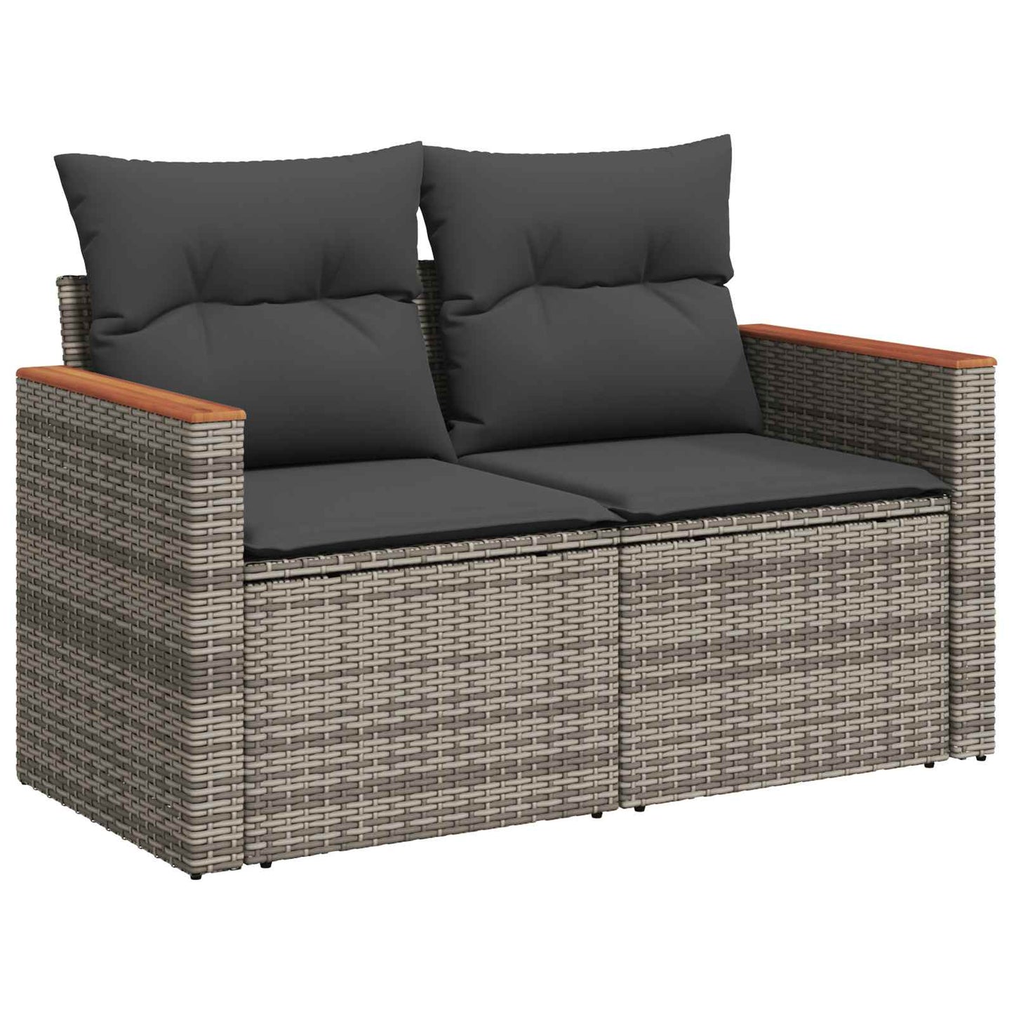 Sofa Set 8 stk. Grau und Dunkelgrau Polyrattan und Stahl