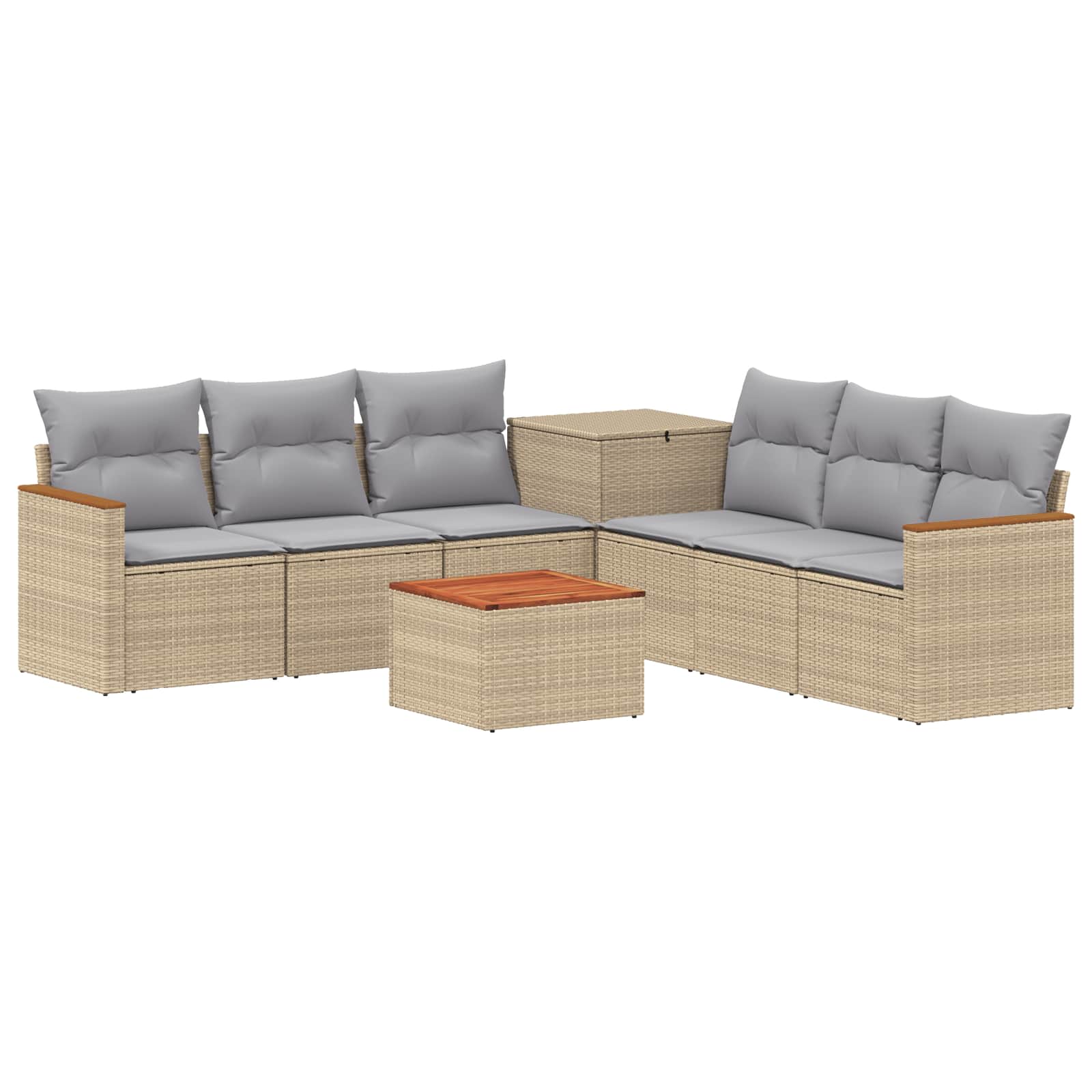 Sofa Set 8 stk. Beige und Hellgrau Polyrattan und Stahl