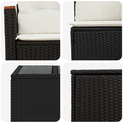 Sofa Set 8 stk. Schwarz und Cremeweiß 55 x 55 x 37 cm