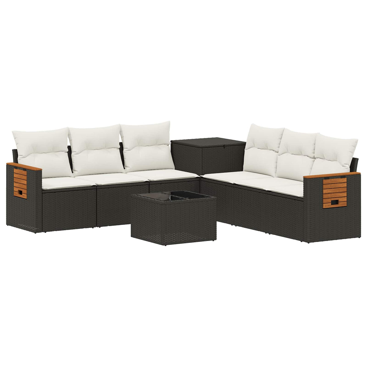 Sofa Set 8 stk. Schwarz und Cremeweiß 55 x 55 x 37 cm