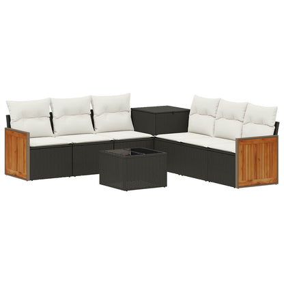 Sofa Set 8 stk. Schwarz und Cremeweiß 55 x 55 x 37 cm