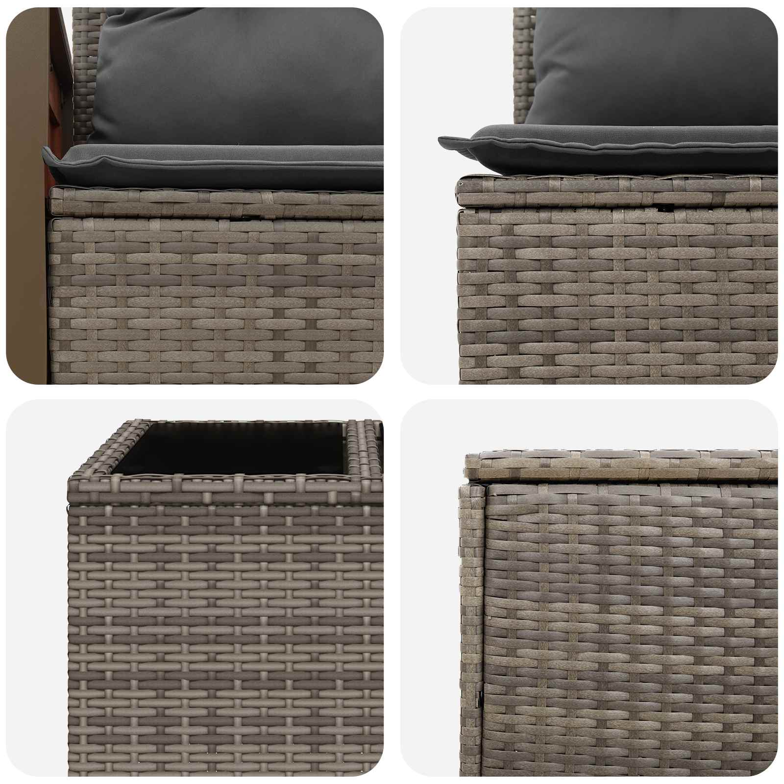 Sofa Set 8 stk. Grau und Dunkelgrau Polyrattan und Stahl