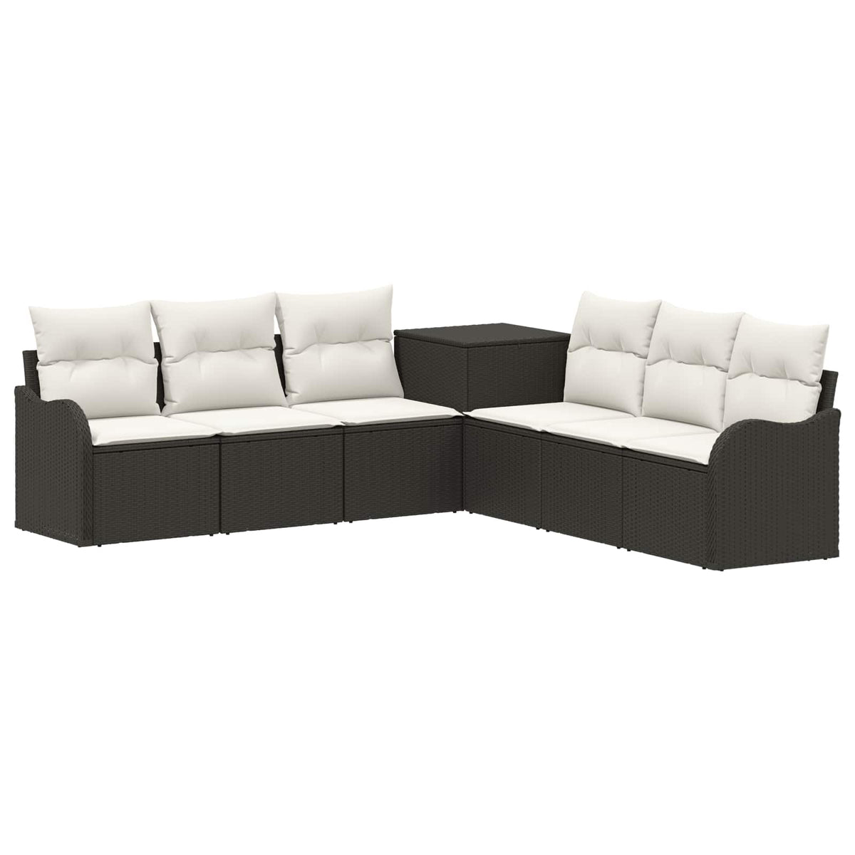 Sofa Set 7 stk. Schwarz und Cremeweiß 121 x 62 x 69 cm