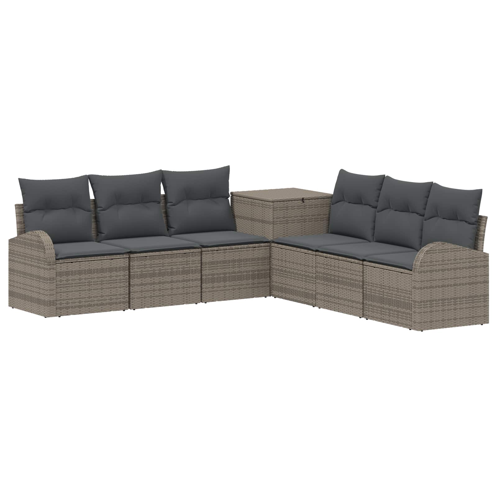 Sofa Set 7 stk. Grau und Dunkelgrau Polyrattan und Stahl
