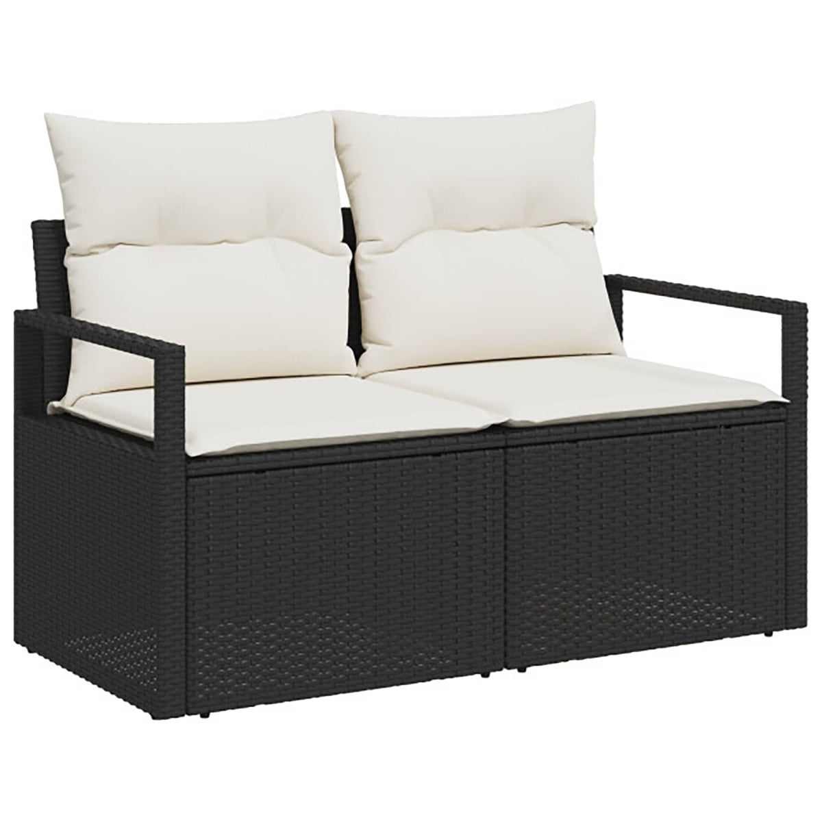 Sofa Set 7 stk. Schwarz und Cremeweiß 120 x 62 x 69 cm