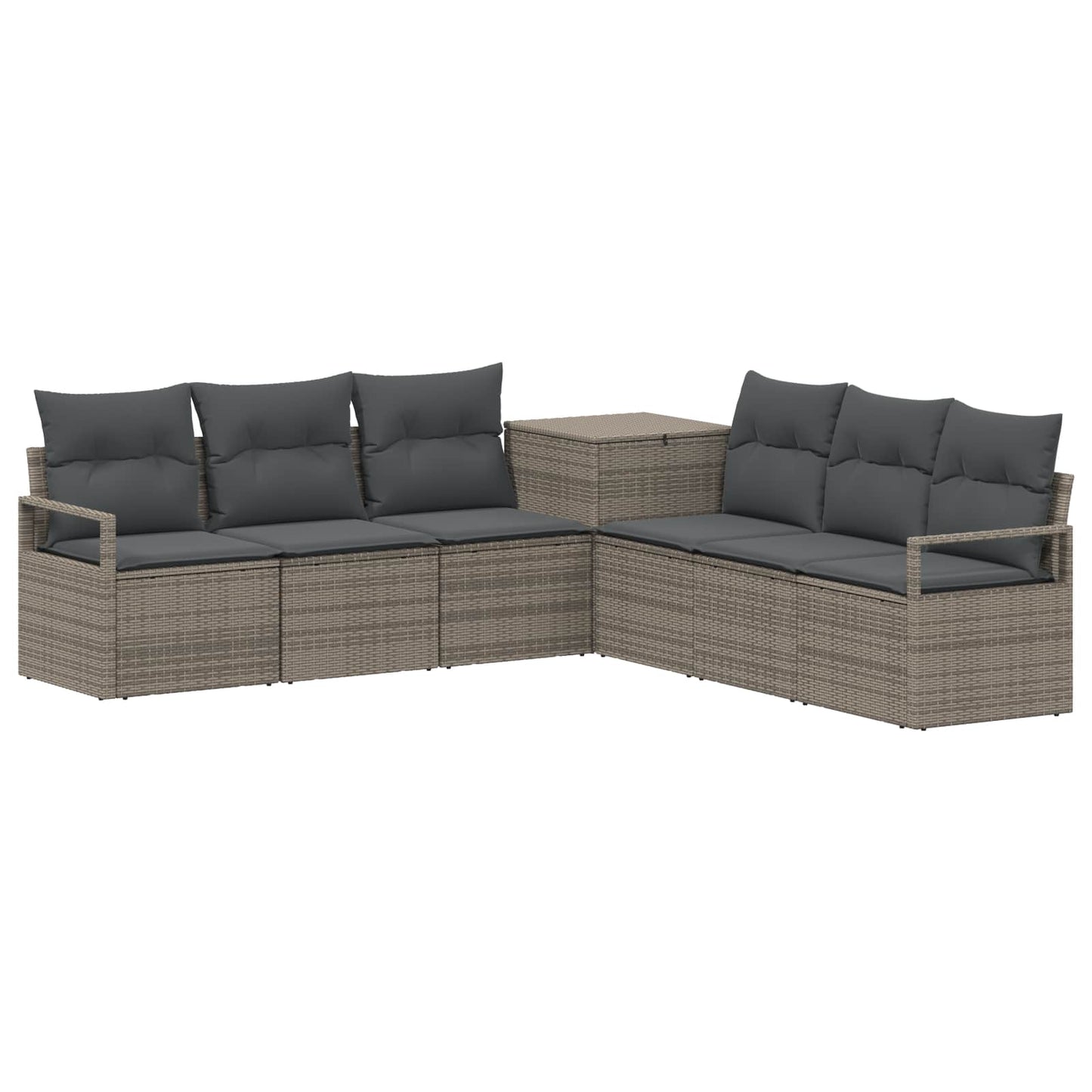 Sofa Set 7 stk. Grau und Dunkelgrau Polyrattan und Stahl