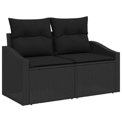 Sofa Set 7 stk. Schwarz 123 x 62 x 69 cm Polyrattan und Stahl