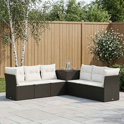 Sofa Set 7 stk. Schwarz und Cremeweiß 234 x 234 x 85 cm