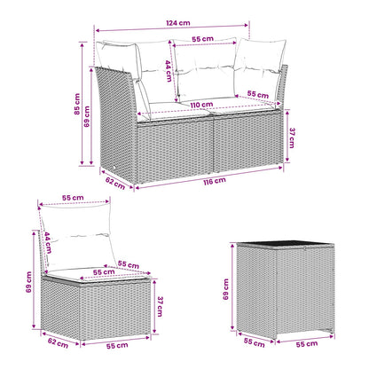 Sofa Set 7 stk. Grau und Marineblau 234 x 234 x 85 cm
