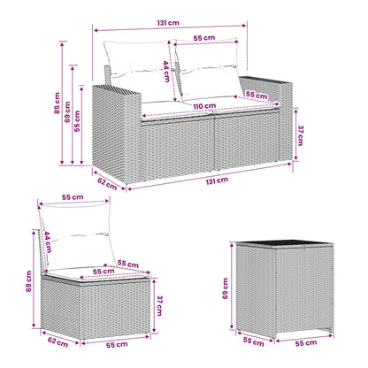 Sofa-Set 7 stk. Grau und Dunkelgrau 55 x 55 x 69 cm