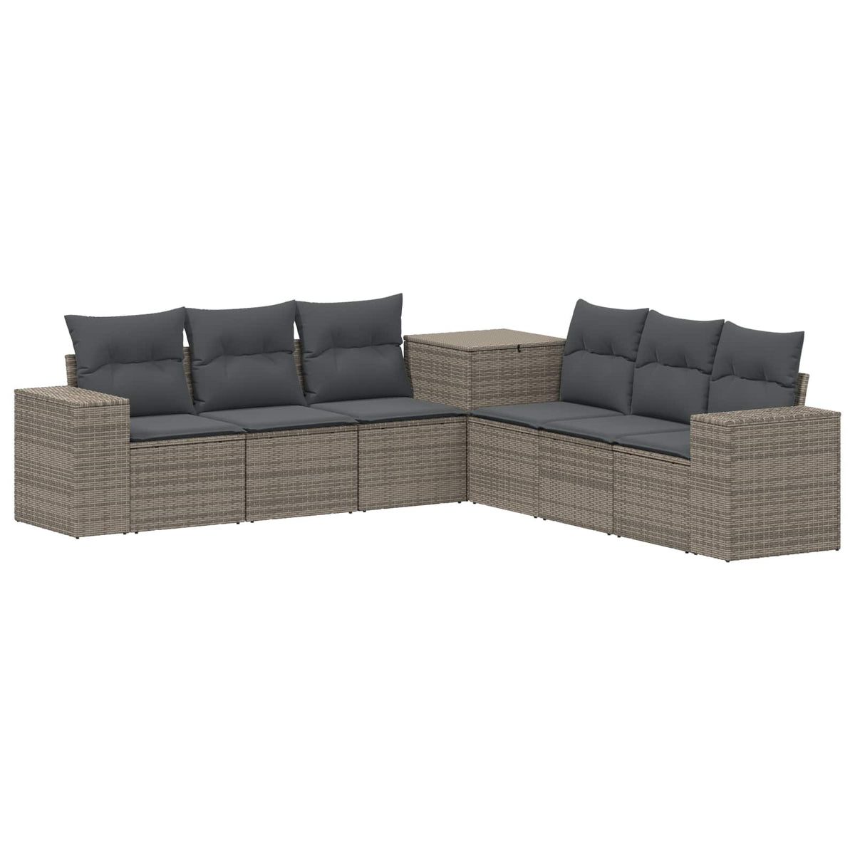 Sofa-Set 7 stk. Grau und Dunkelgrau Polyrattan und Stahl
