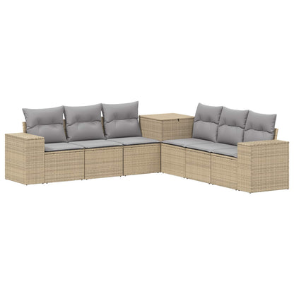 Sofa-Set 7 stk. Beige und Hellgrau 55 x 55 x 69 cm