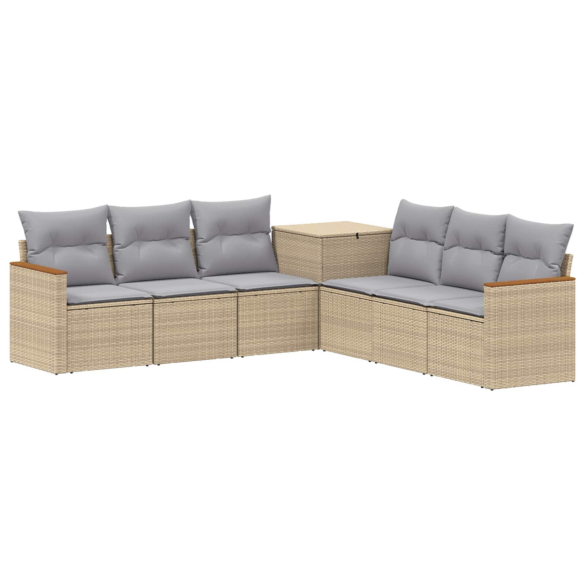 Sofa Set 7 stk. Beige und Hellgrau 123 x 62 x 69 cm