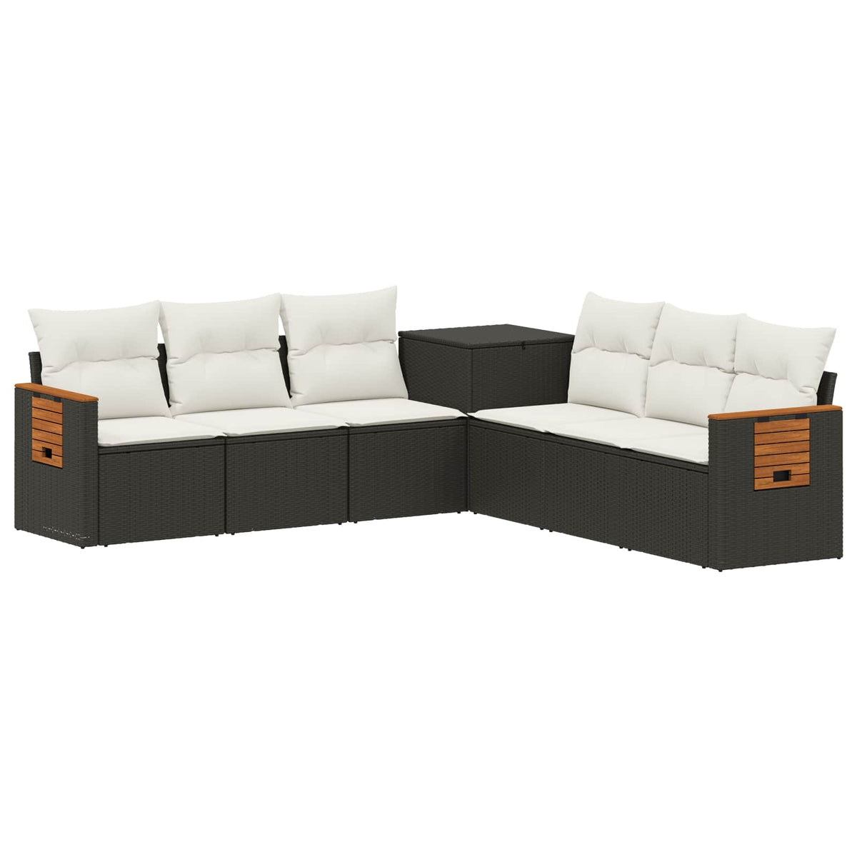 Sofa Set 7 stk. Schwarz und Cremeweiß 123 x 62 x 69 cm