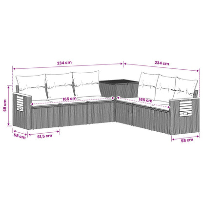 Sofa Set 7 stk. Grau und Dunkelgrau 123 x 62 x 69 cm