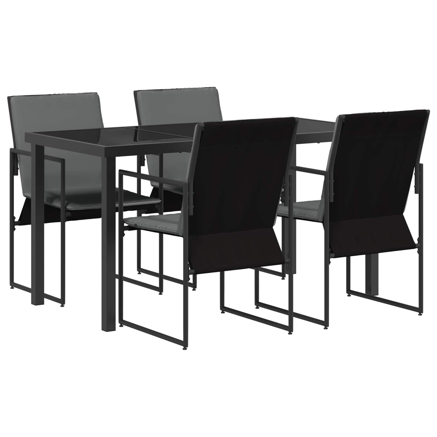 Garten Essgruppe 5 pcs Schwarz und Anthrazit 140 x 70 x 73 cm