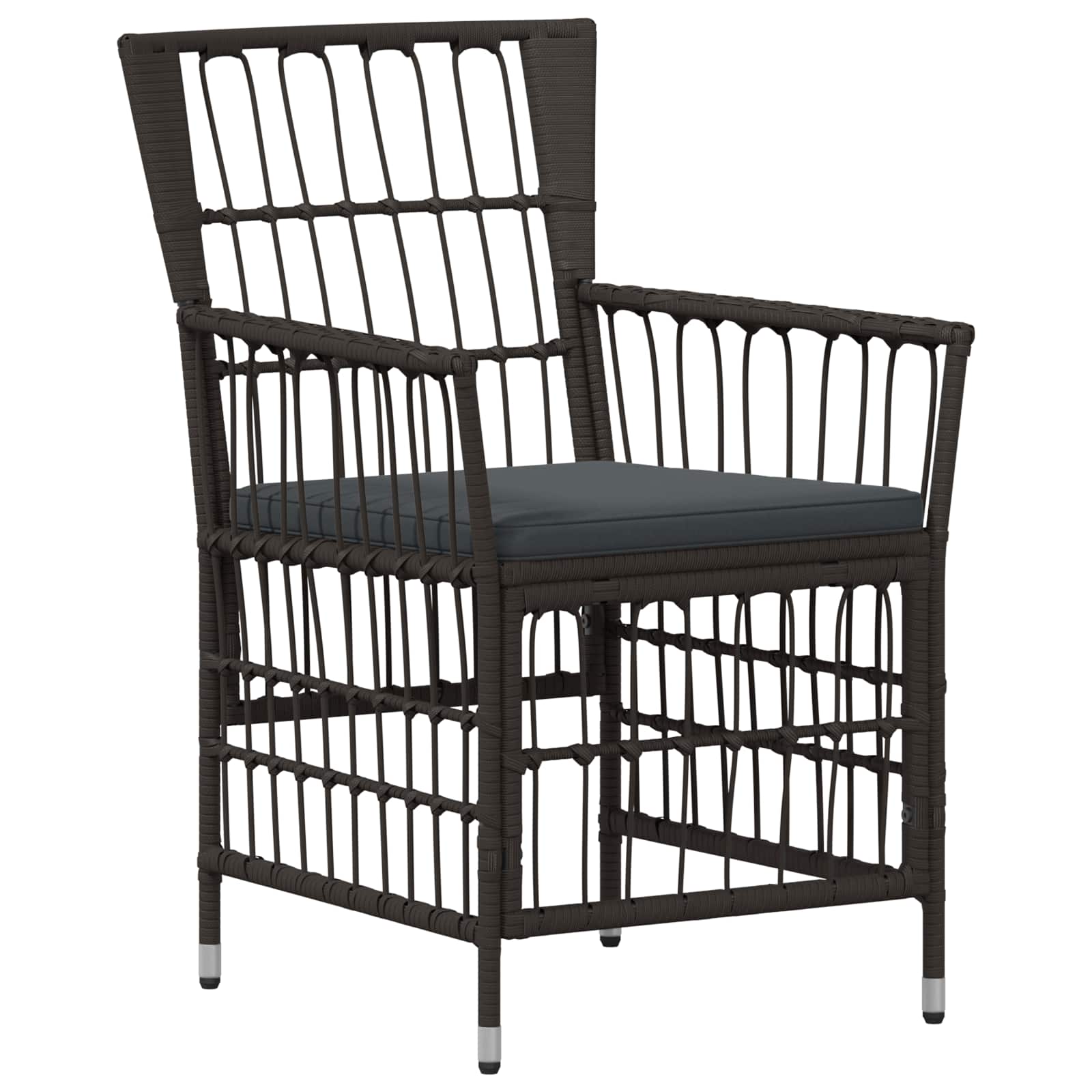 Outdoor-Essgruppe 3 Stk. Schwarz Poly-Rattan