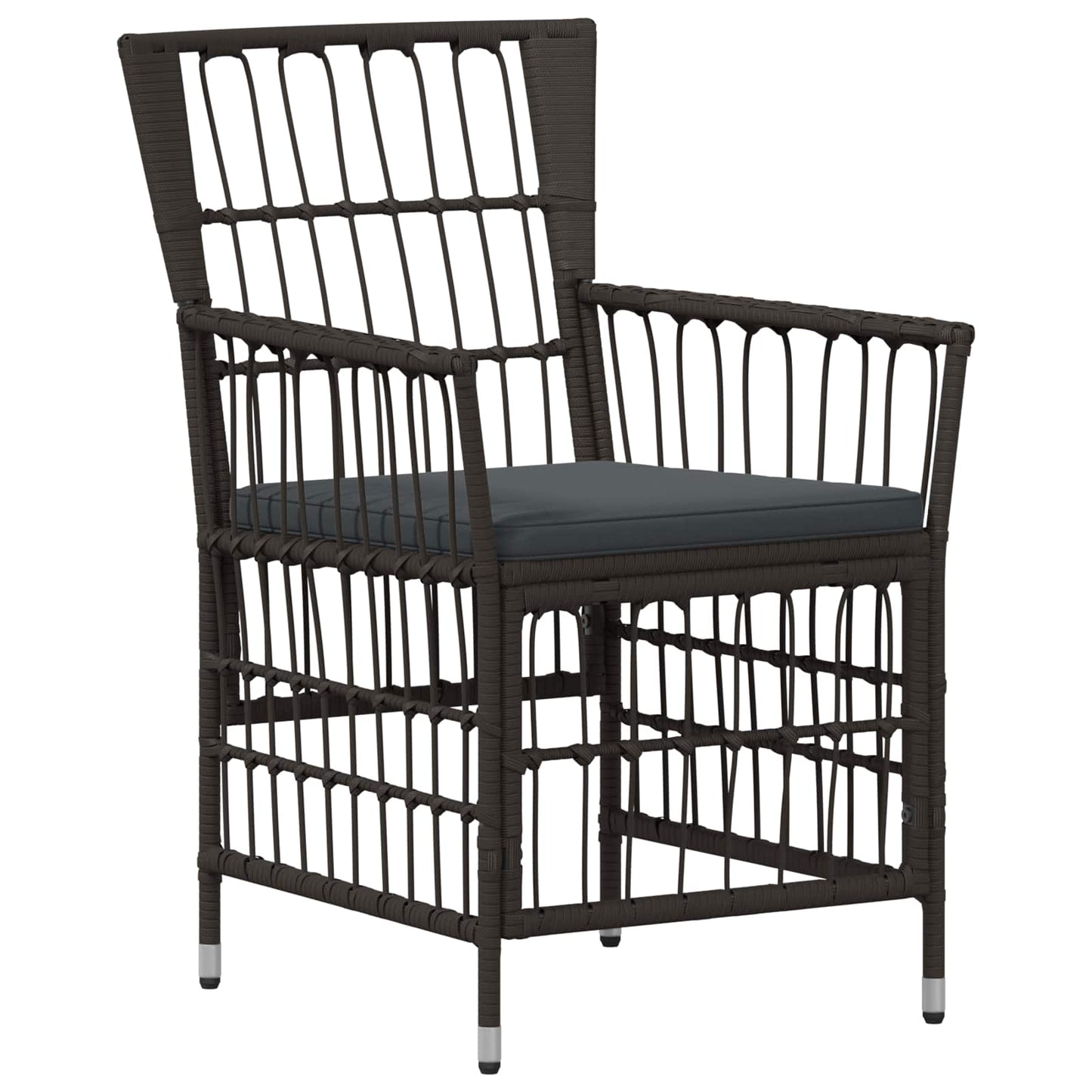 Outdoor-Essgruppe 7 Stk. Schwarz Poly-Rattan