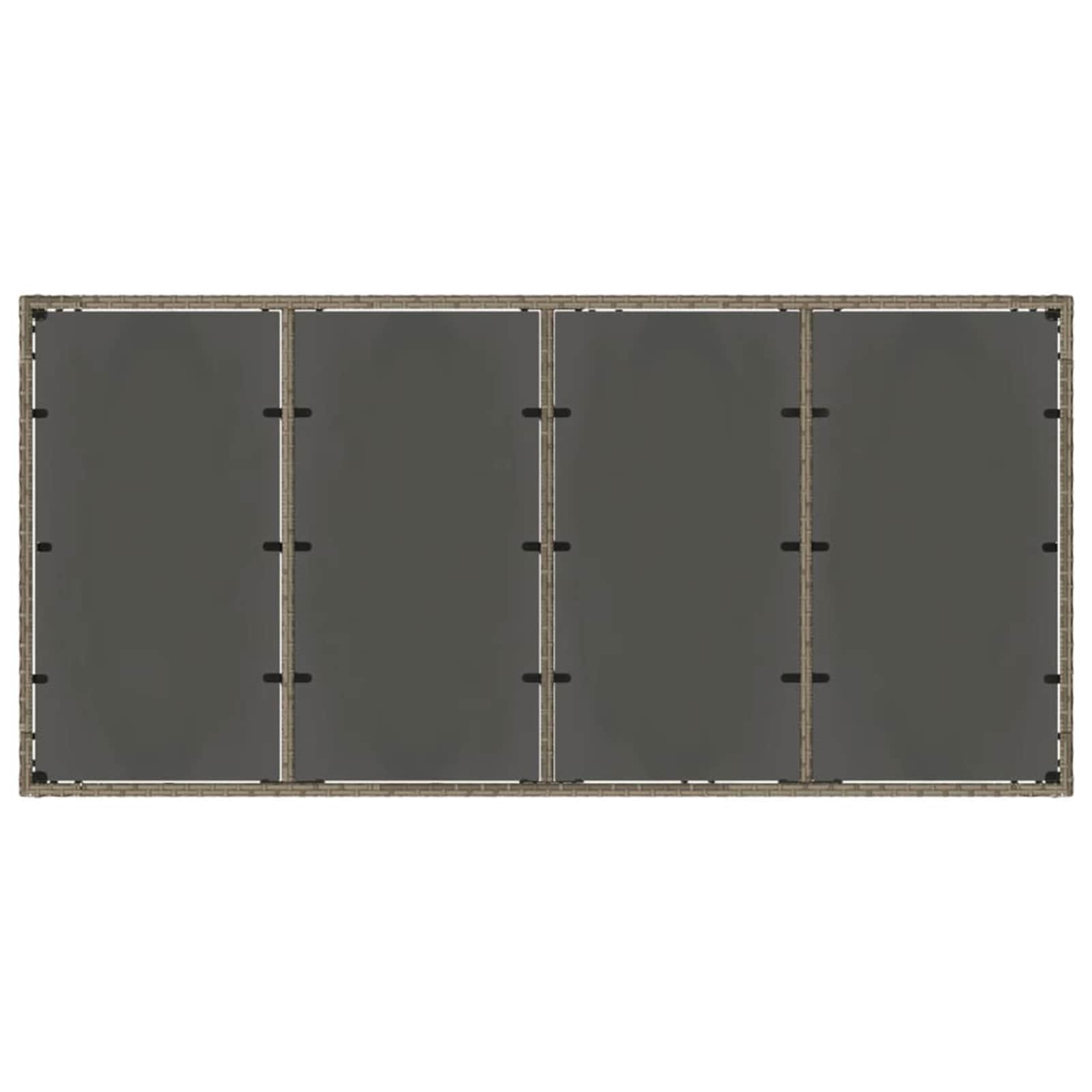 Outdoor-Essgruppe 7 Stk. Grau Poly-Rattan