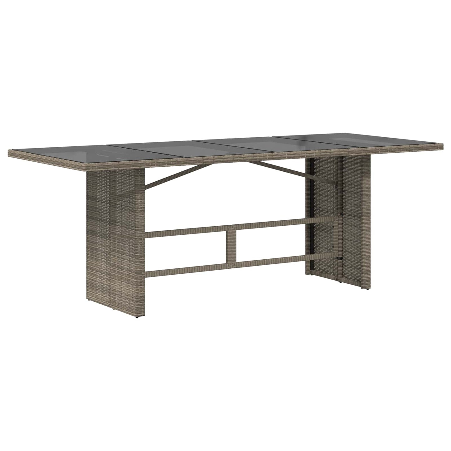 Outdoor-Essgruppe 7 Stk. Grau Poly-Rattan