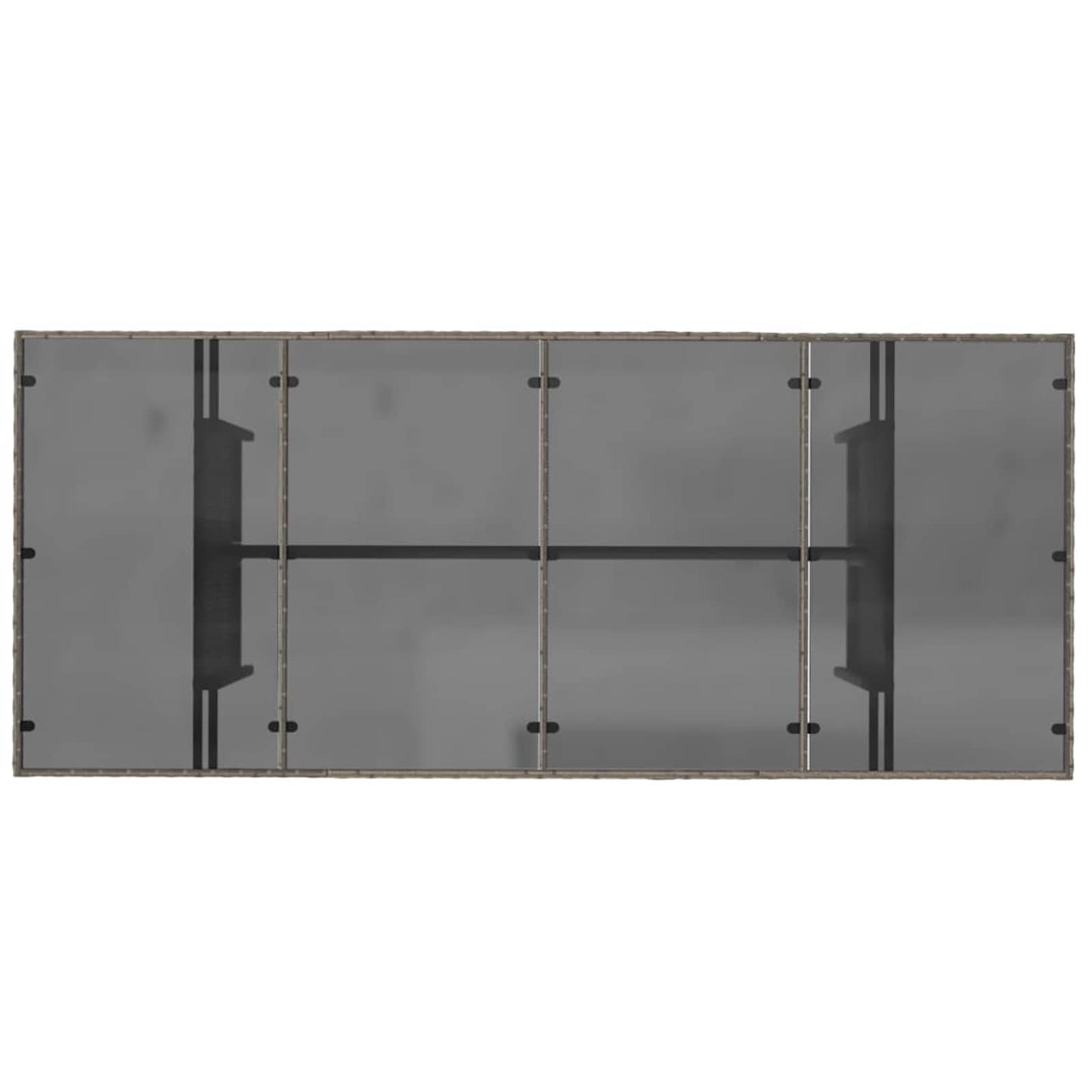 Outdoor-Essgruppe 7 Stk. Grau Poly-Rattan