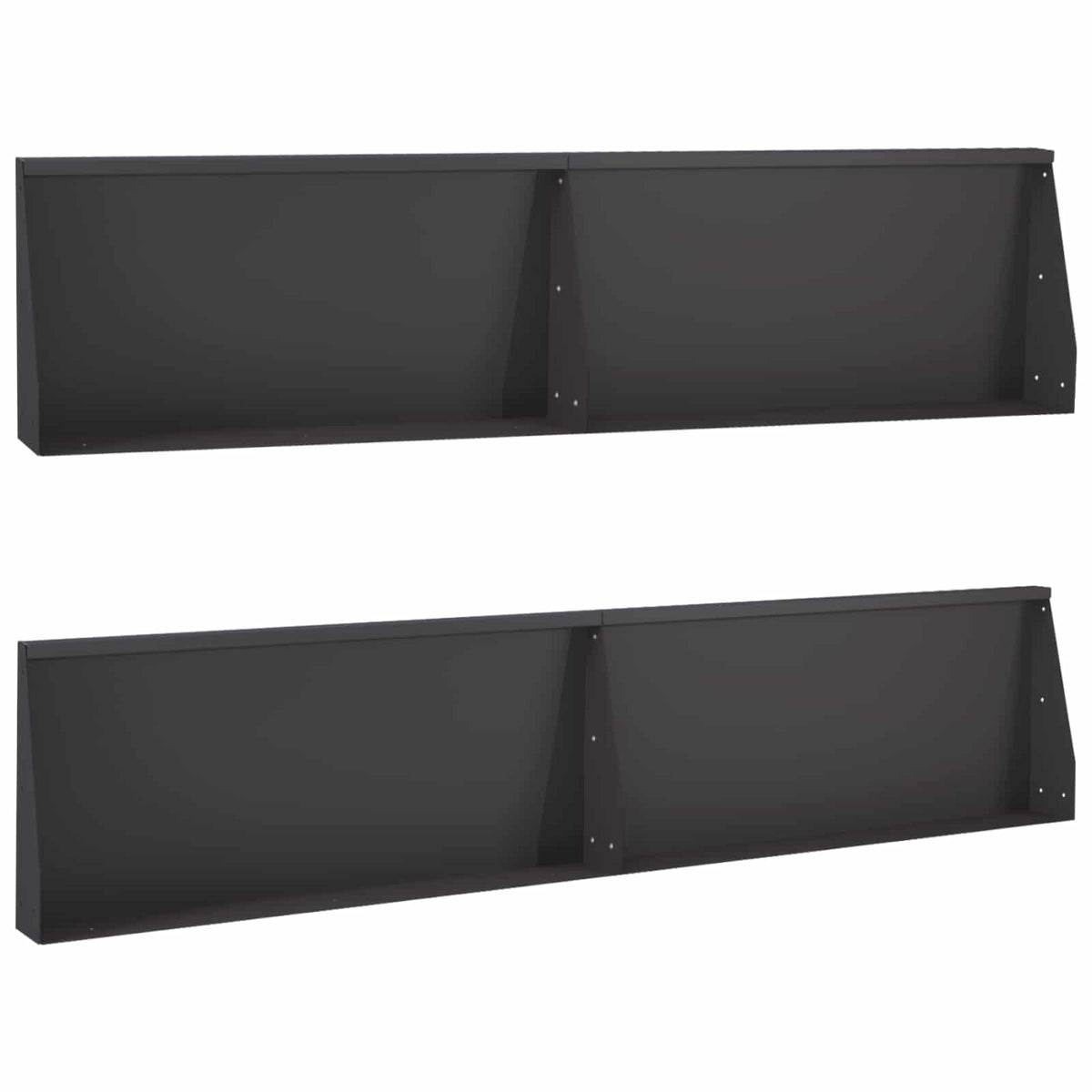 Stützmauer 4 Stk. 100 x 12 x 30 cm Stahl Schwarz