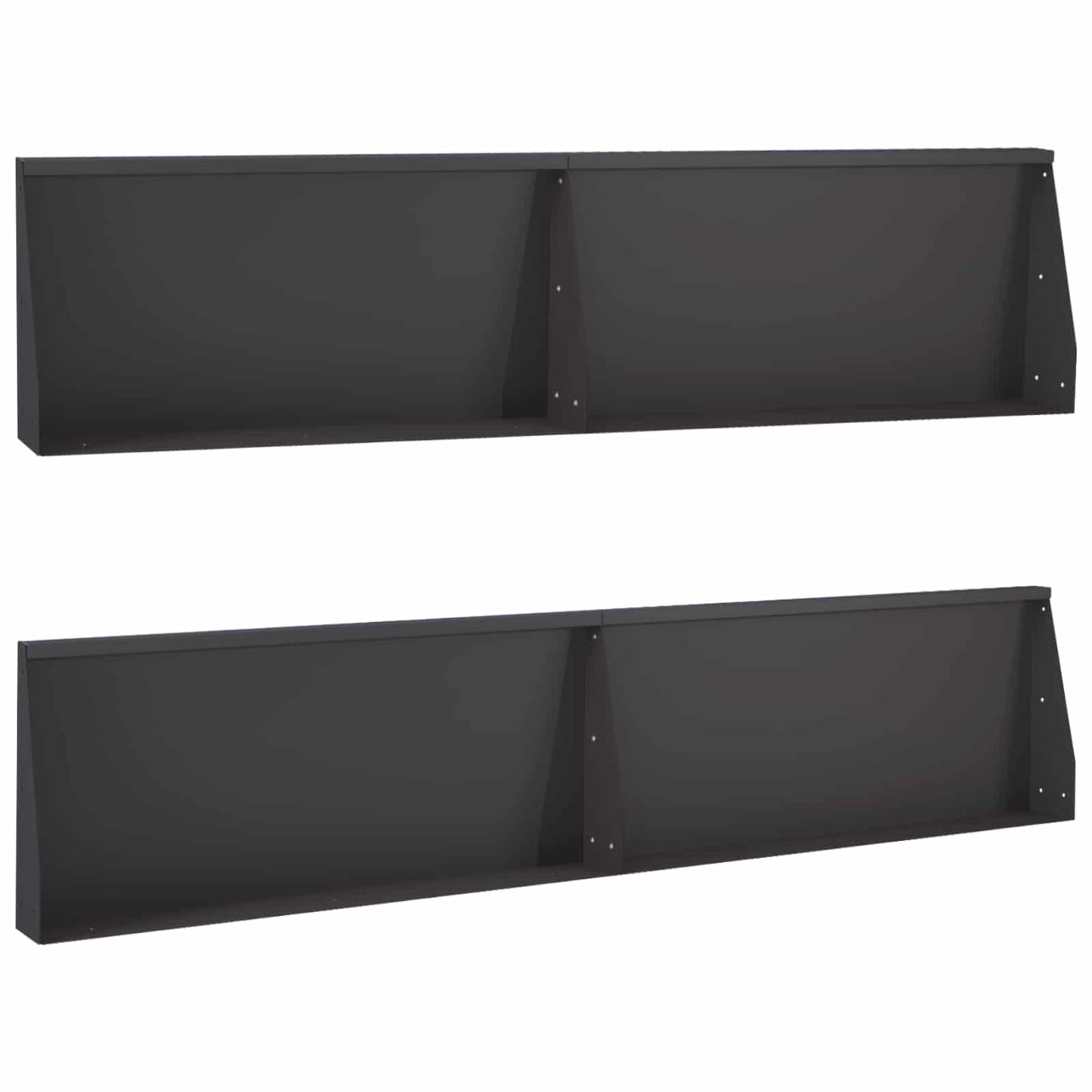 Stützmauer 4 Stk. 100 x 12 x 50 cm Stahl Schwarz