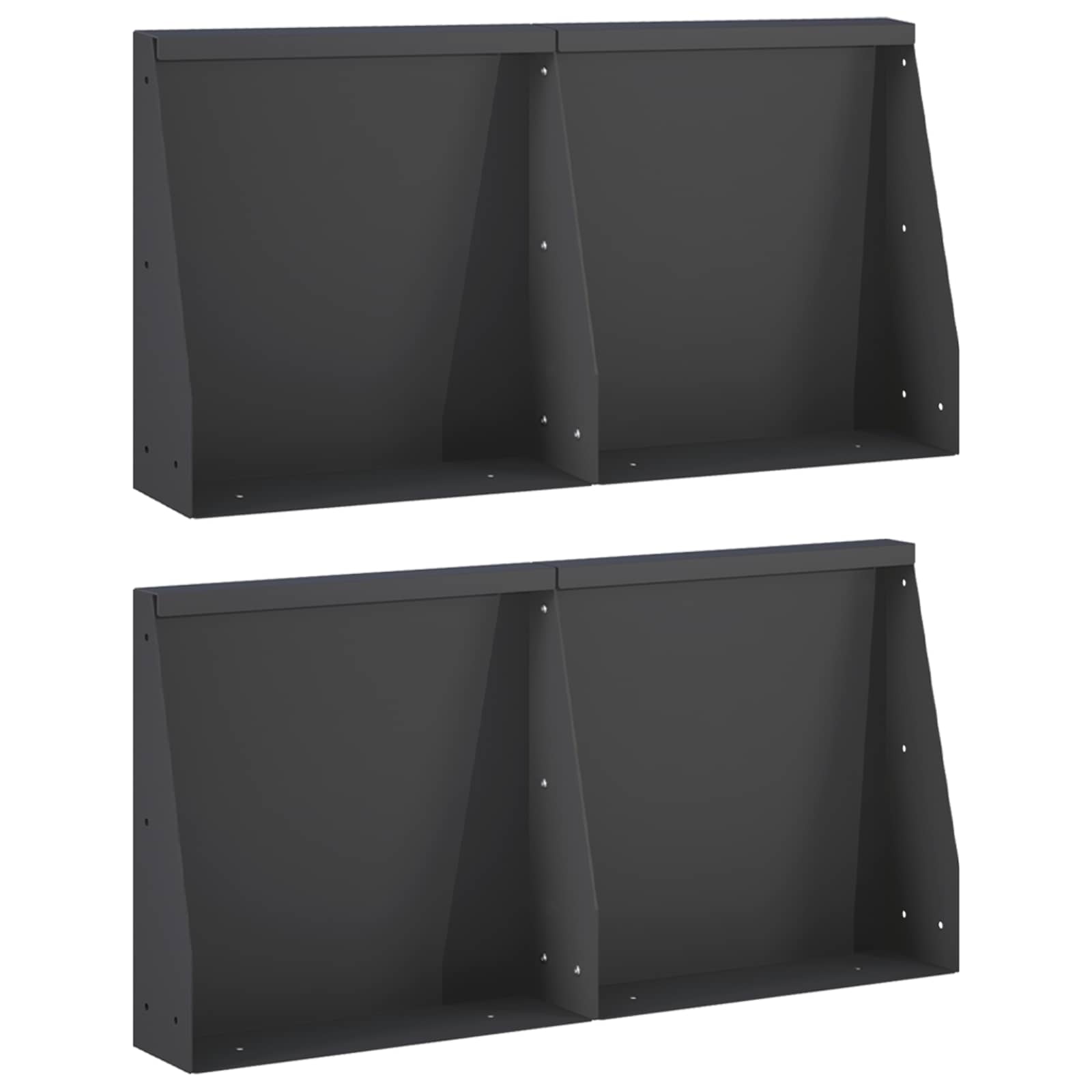 Stützmauer 4 Stk. 40 x 12 x 30 cm Stahl Schwarz