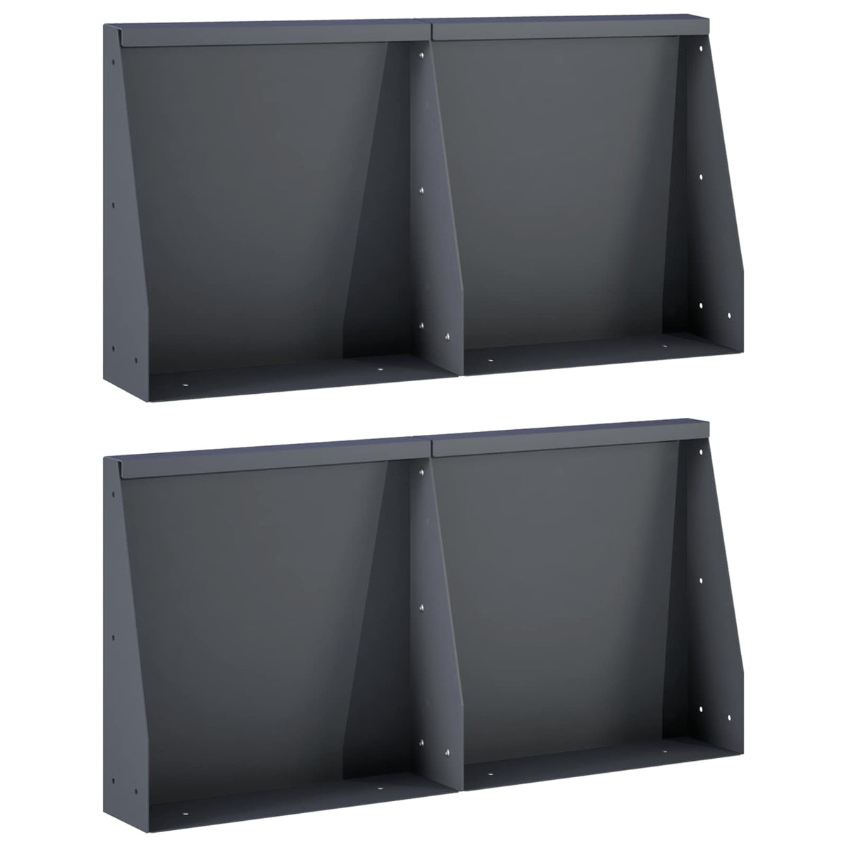 Stützmauer 4 Stk. 40 x 12 x 30 cm Stahl Anthrazit