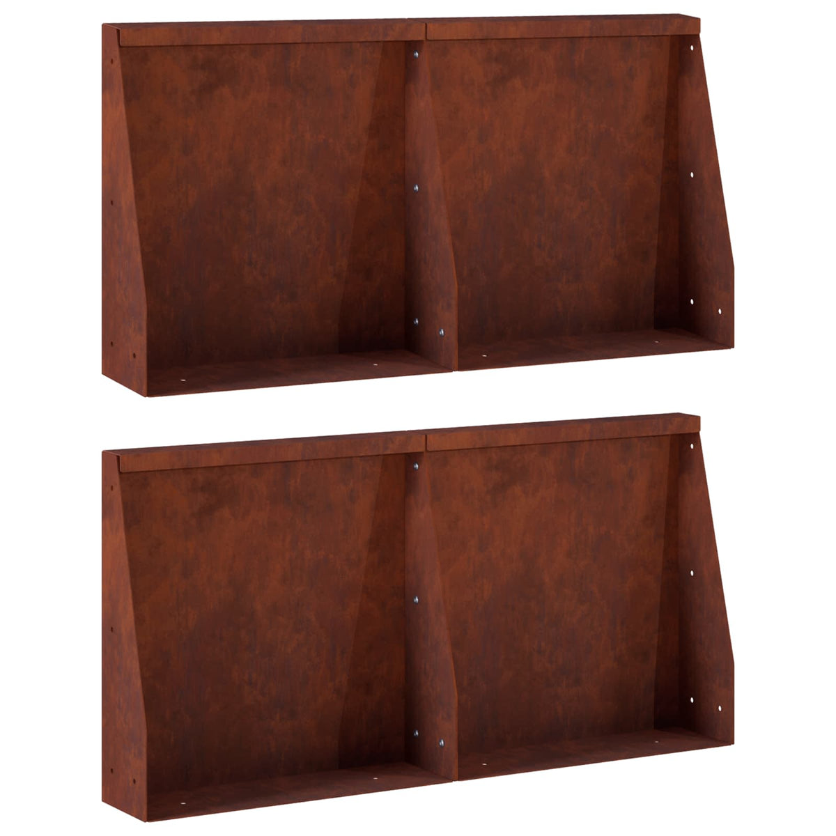 Stützmauer 4 Stk. 40 x 12 x 30 cm Wetterfeststahl Rostoptik