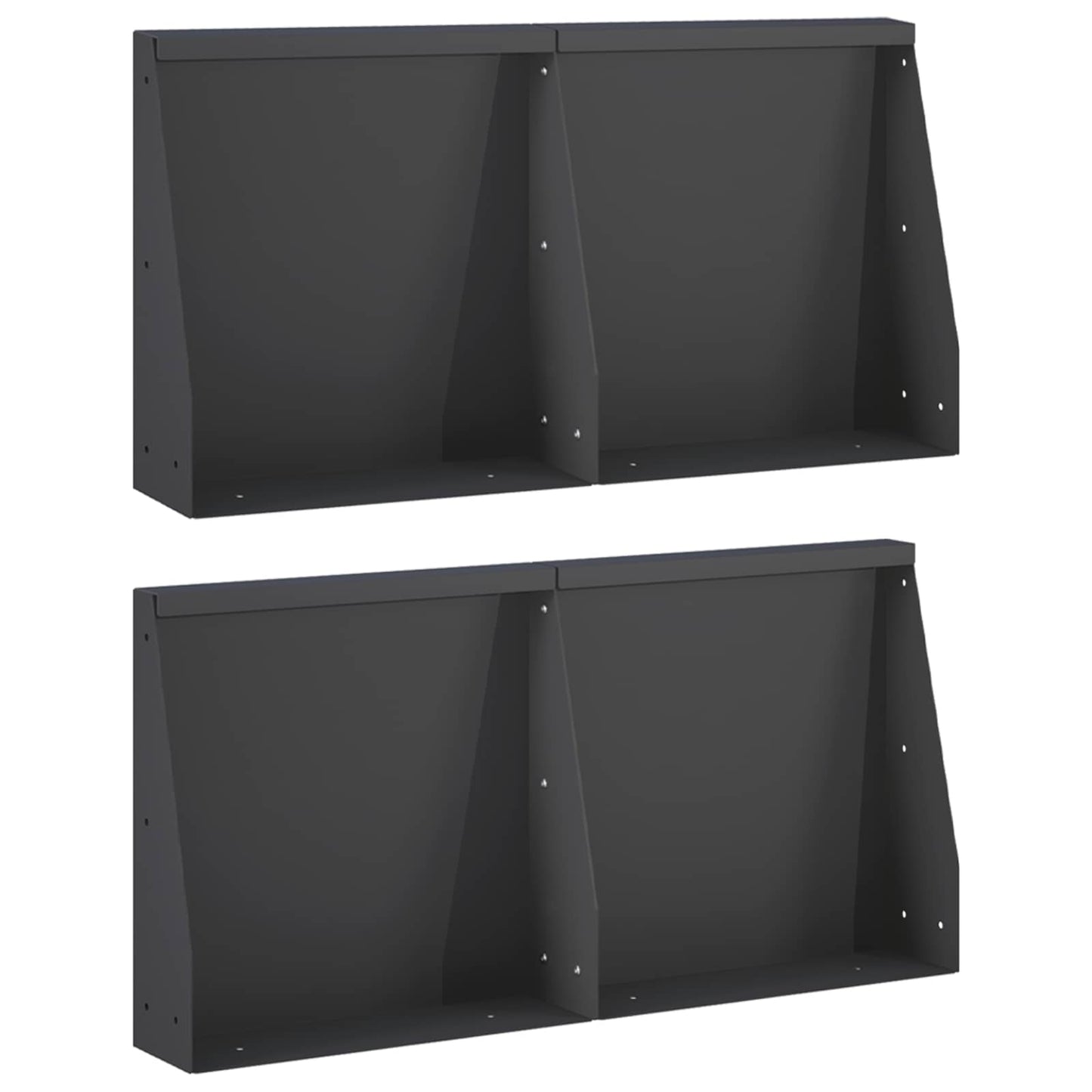 Stützmauer 4 Stk. 40 x 12 x 50 cm Stahl Schwarz