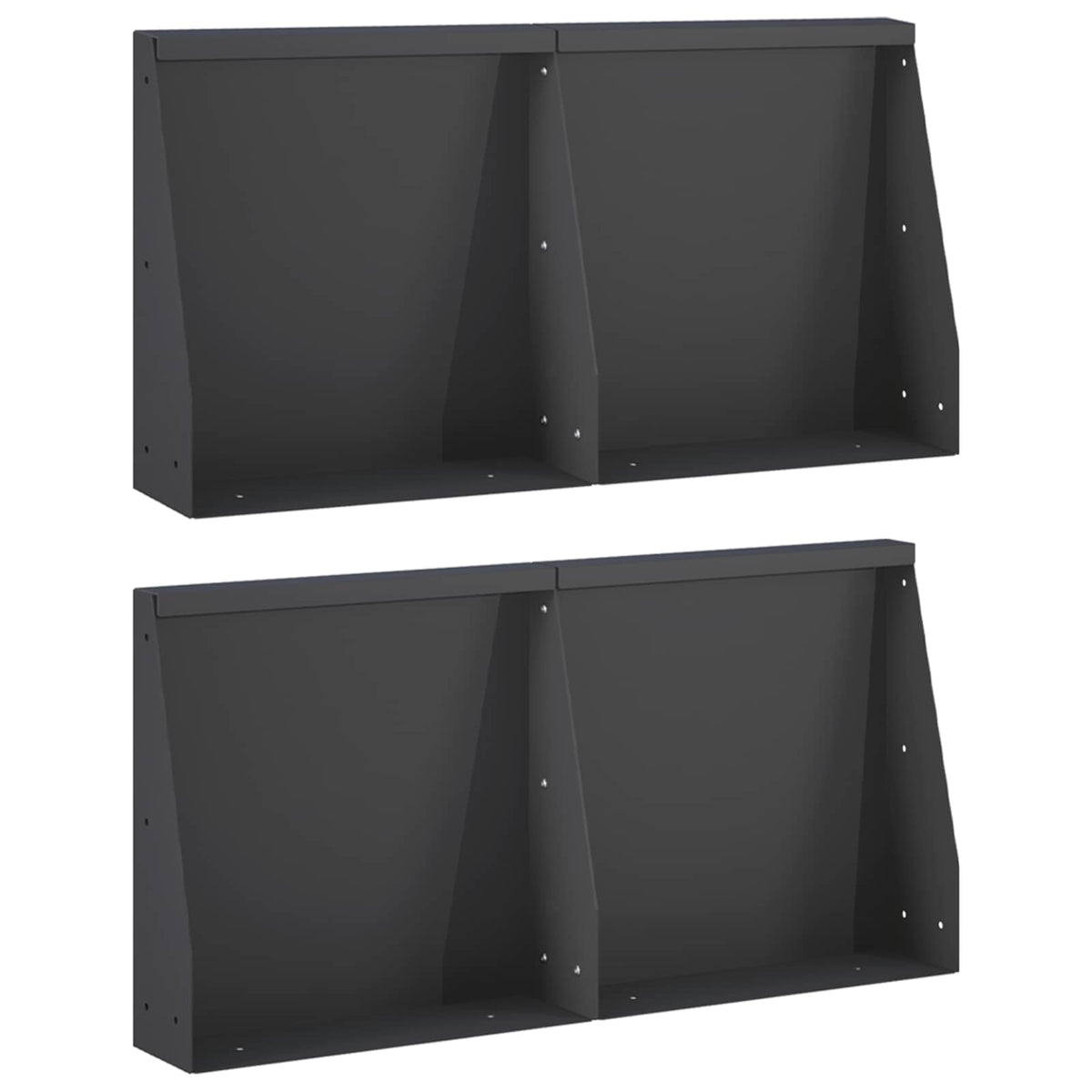 Stützmauer 4 Stk. 40 x 12 x 50 cm Stahl Schwarz