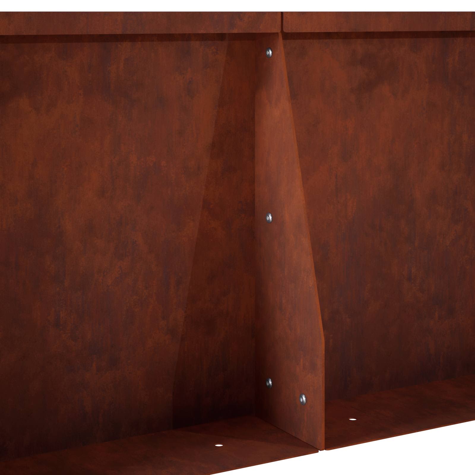 Stützmauer 4 Stk. 40 x 12 x 50 cm Wetterfeststahl Rostoptik