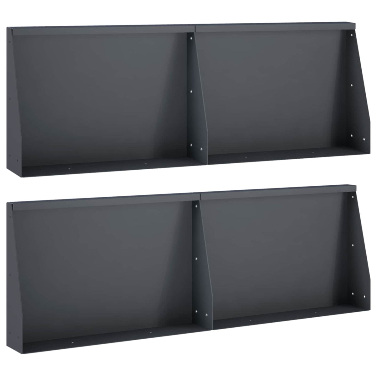 Stützmauer 4 Stk. 60 x 12 x 40 cm Stahl Anthrazit