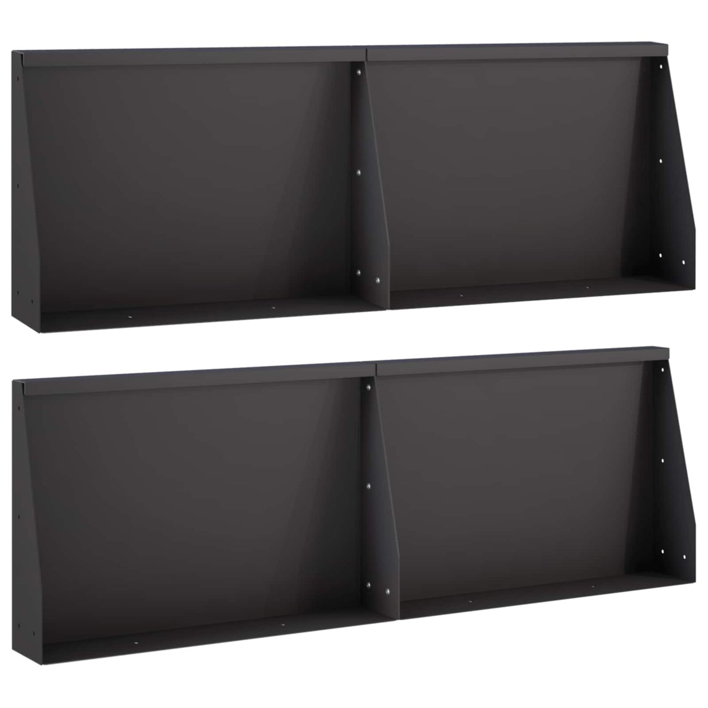Stützmauer 4 Stk. 60 x 12 x 50 cm Stahl Schwarz