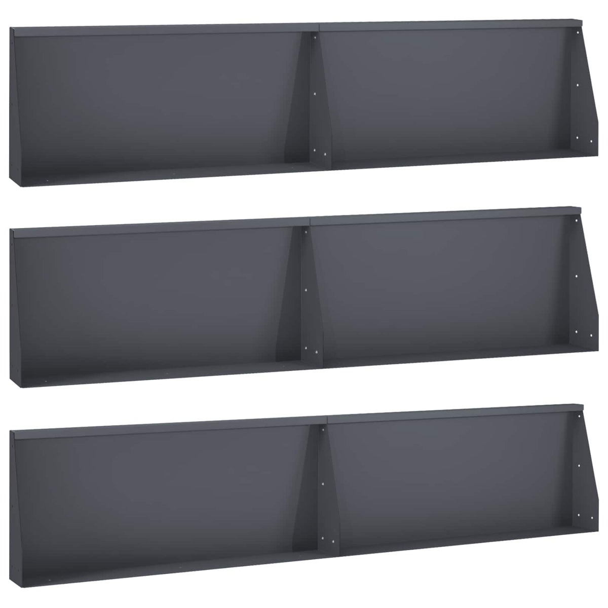 Stützmauer 6 Stk. 100 x 12 x 30 cm Stahl Anthrazit