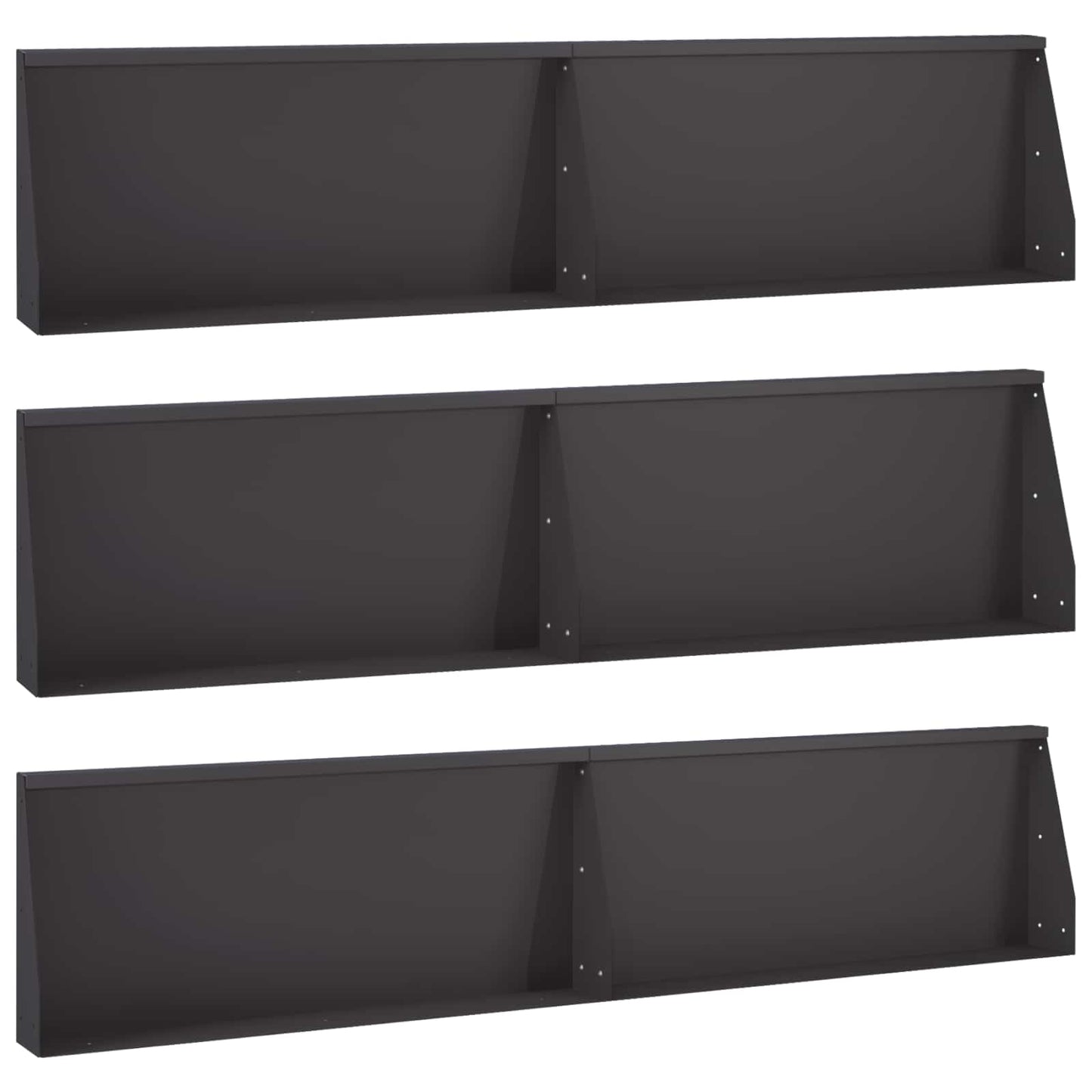 Stützmauer 6 Stk. 100 x 12 x 40 cm Stahl Schwarz