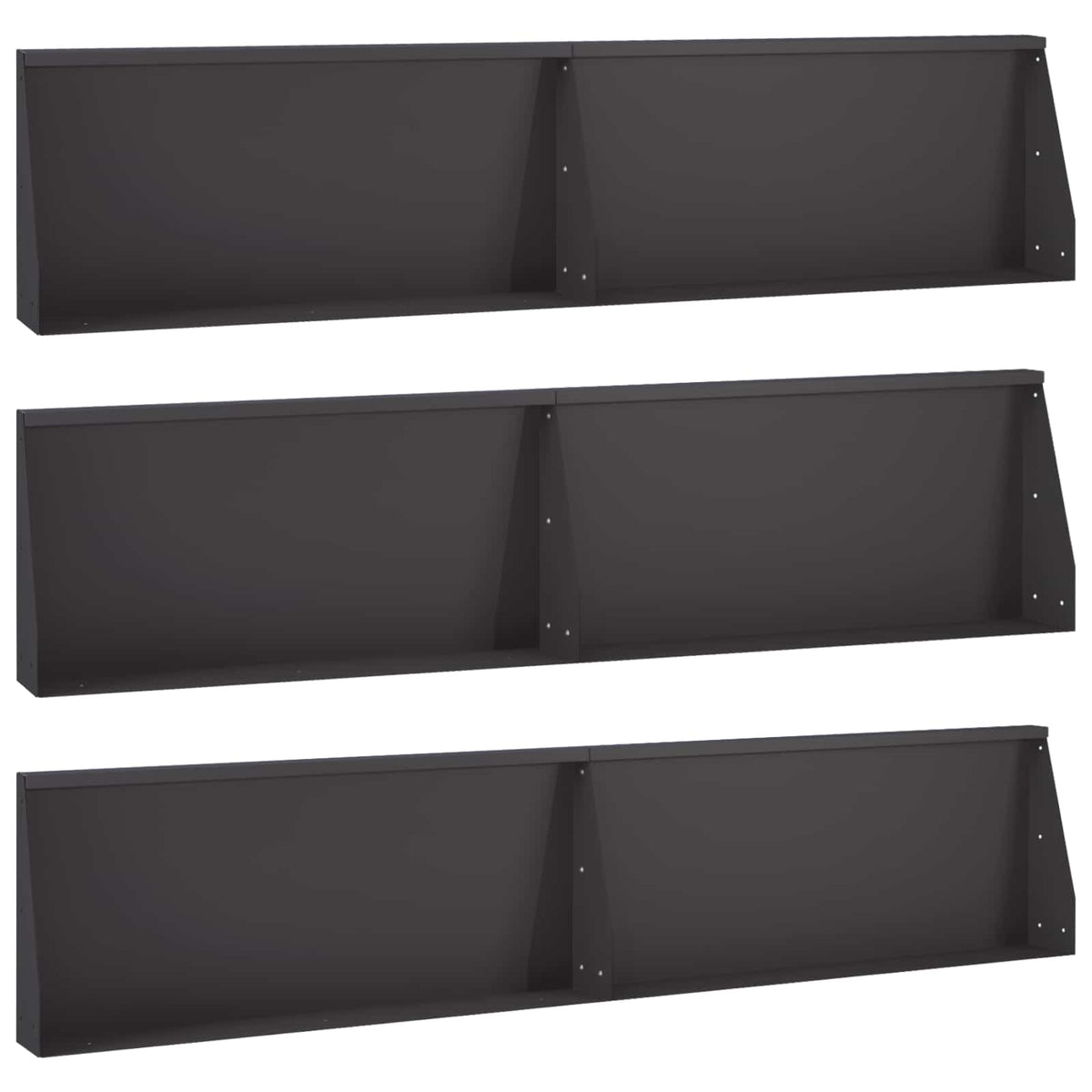 Stützmauer 6 Stk. 100 x 12 x 40 cm Stahl Schwarz