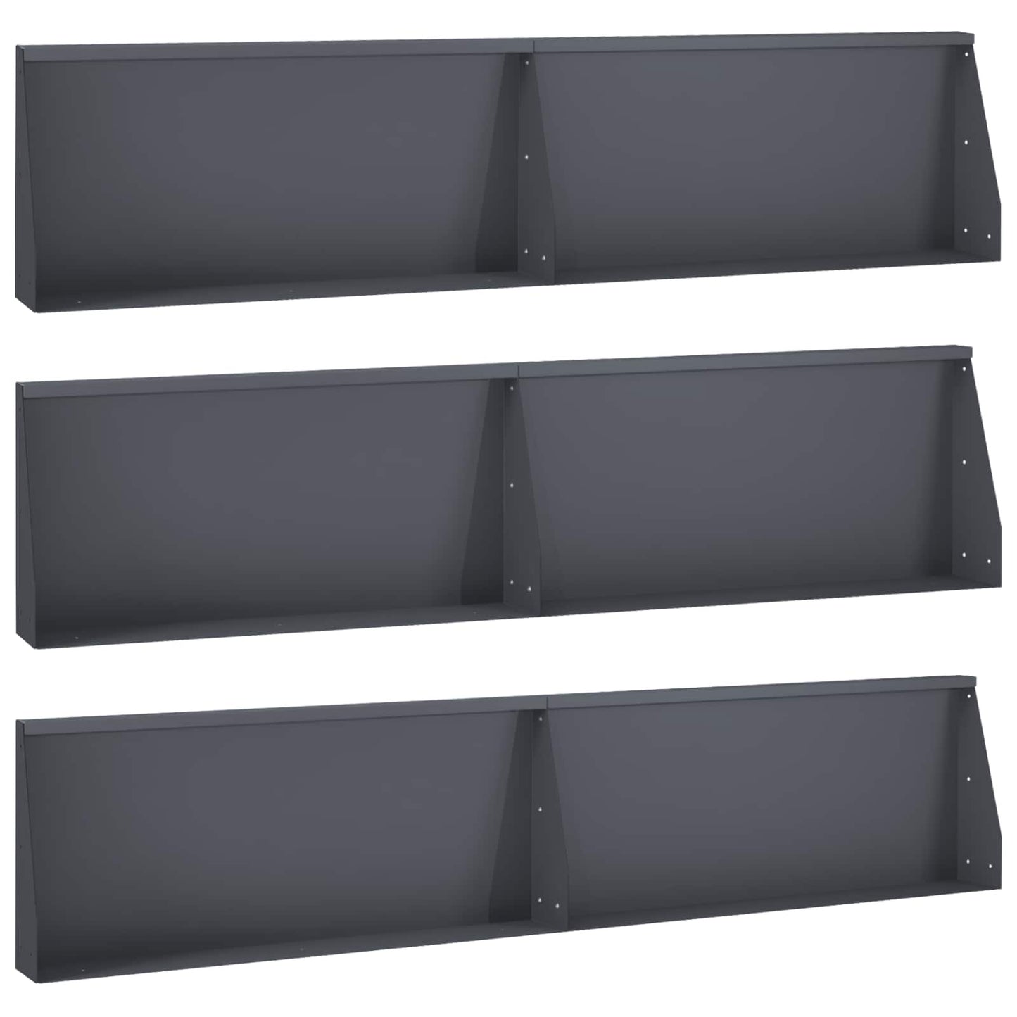 Stützmauer 6 Stk. 100 x 12 x 40 cm Stahl Anthrazit