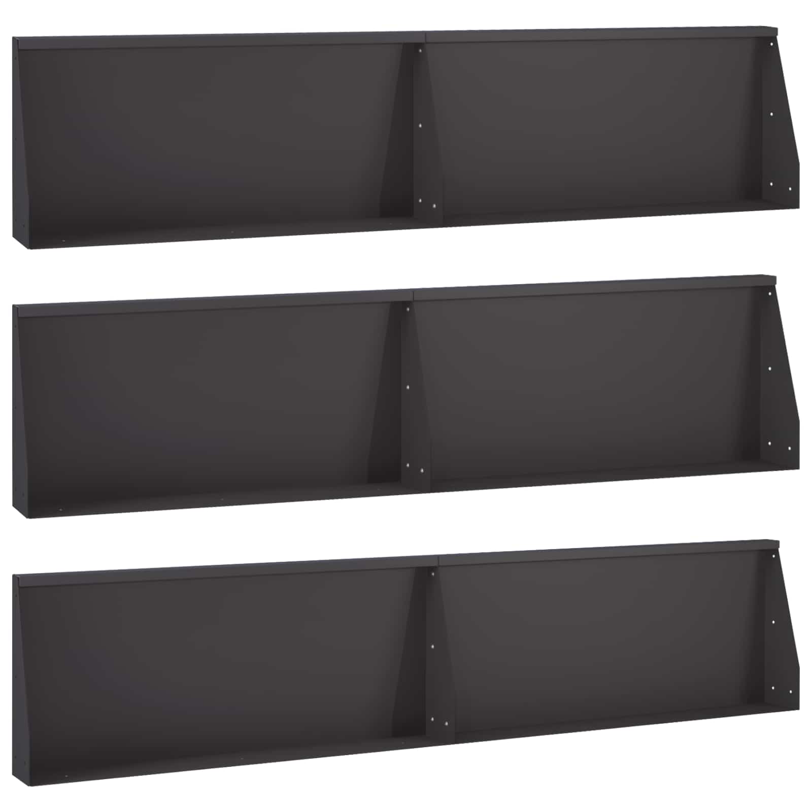 Stützmauer 6 Stk. 100 x 12 x 50 cm Stahl Schwarz