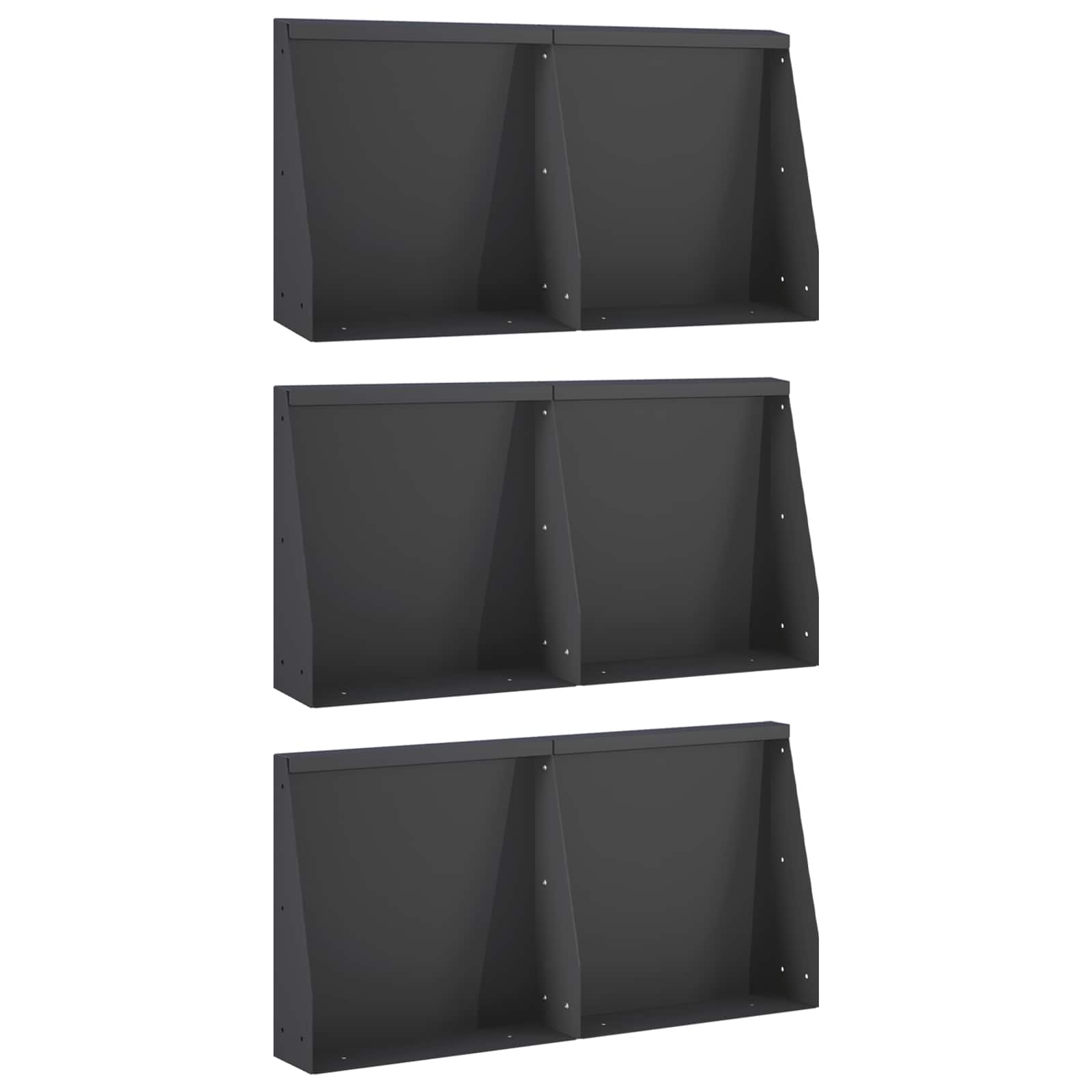 Stützmauer 6 Stk. 40 x 12 x 30 cm Stahl Schwarz