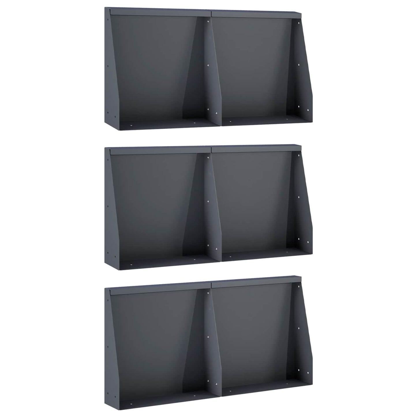 Stützmauer 6 Stk. 40 x 12 x 30 cm Stahl Anthrazit