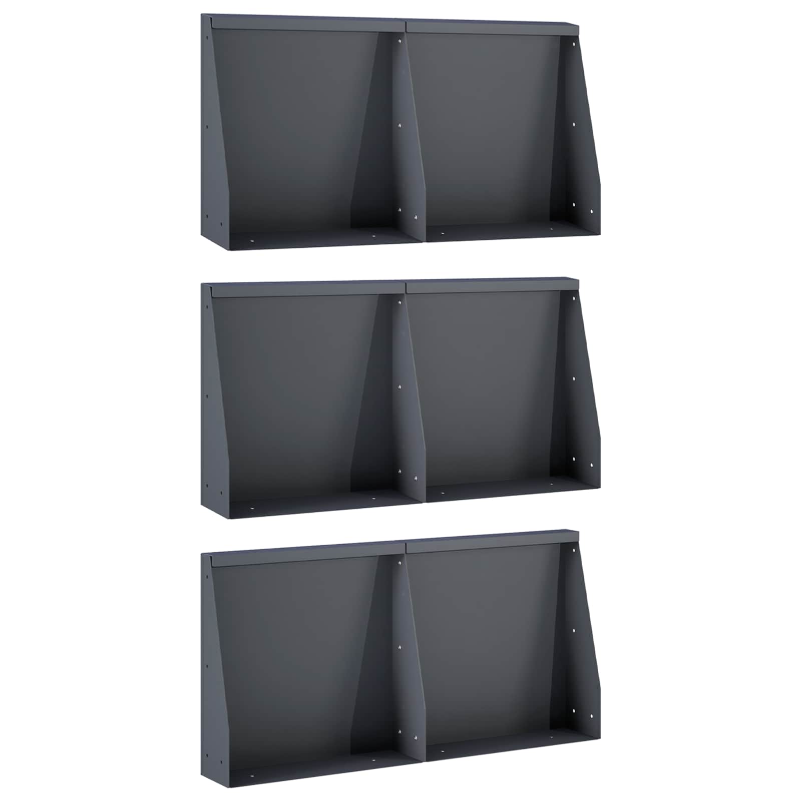 Stützmauer 6 Stk. 40 x 12 x 30 cm Stahl Anthrazit