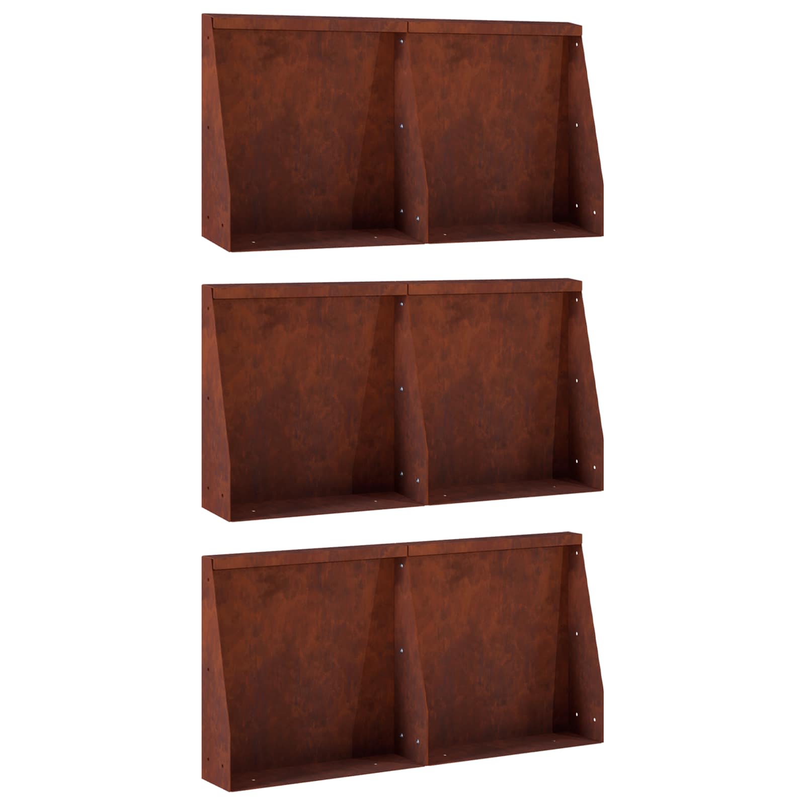 Stützmauer 6 Stk. 40 x 12 x 40 cm Wetterfeststahl Rostoptik