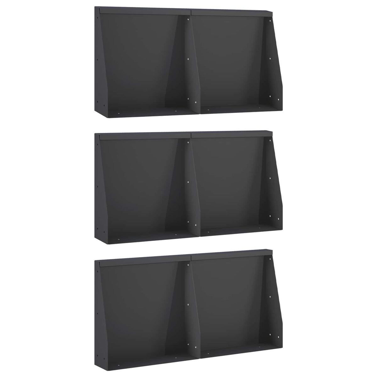 Stützmauer 6 Stk. 40 x 12 x 50 cm Stahl Schwarz