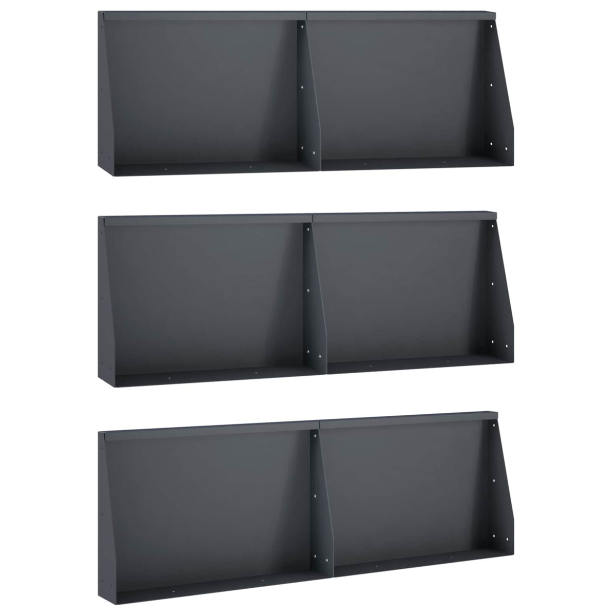 Stützmauer 6 Stk. 60 x 12 x 40 cm Stahl Anthrazit