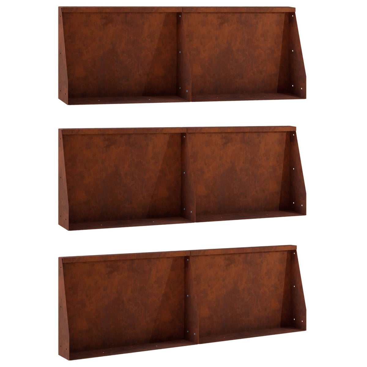 Stützmauer 6 Stk. 60 x 12 x 40 cm Wetterfeststahl Rostoptik