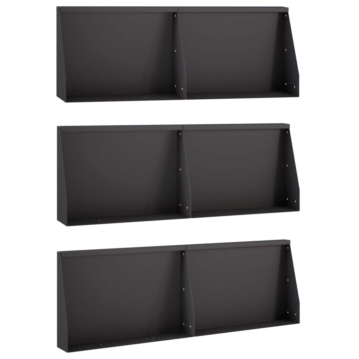 Stützmauer 6 Stk. 60 x 12 x 50 cm Stahl Schwarz