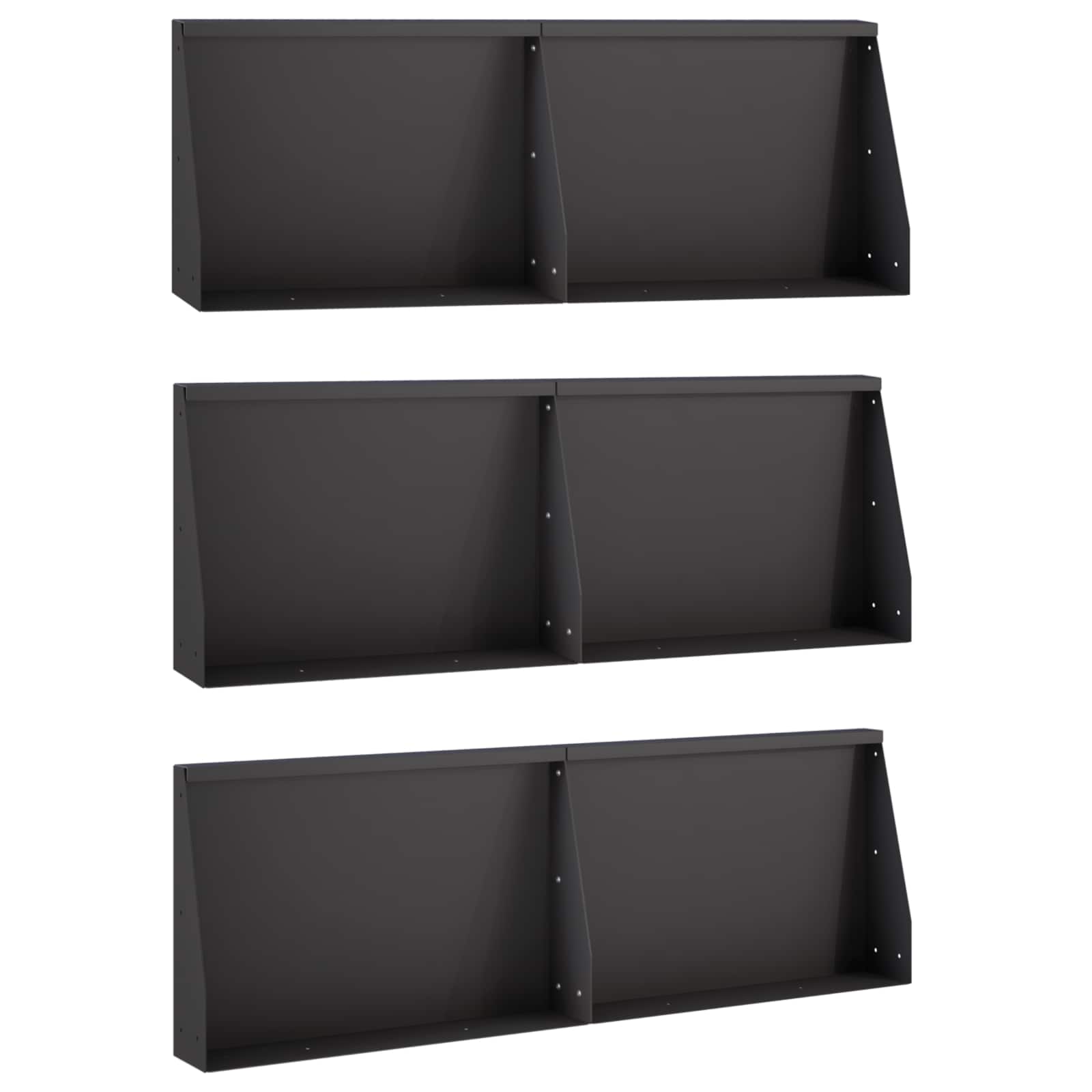 Stützmauer 6 Stk. 60 x 12 x 50 cm Stahl Schwarz
