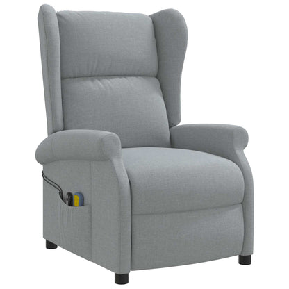 Wing Back elektrischer Massagesessel Hellgrau Stoff